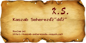 Kaszab Seherezádé névjegykártya